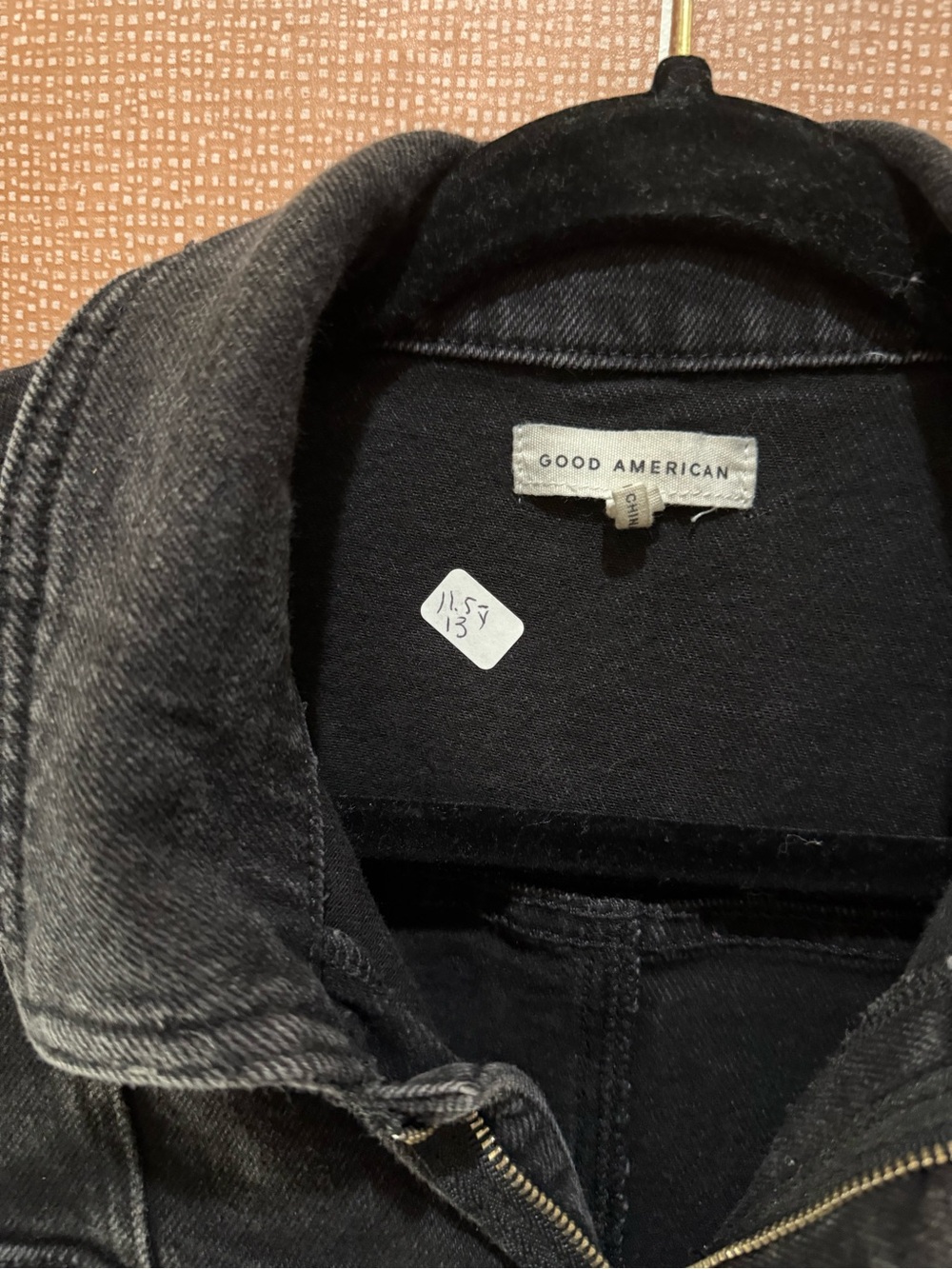 Good American Black Short-Sleeve Denim Jumpsuit - Picture 2 of 2